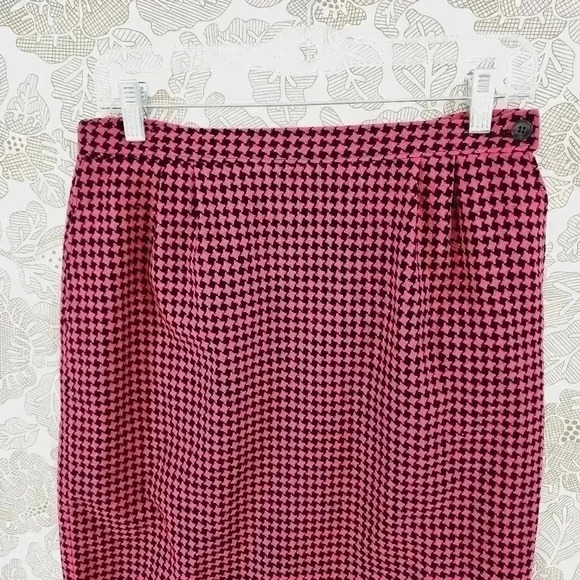 Vintage Pendleton Virgin Wool Checkered Pencil Skirt Size 10  3320 - Picture 3 of 11